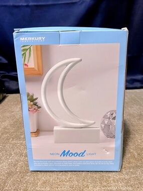 Merkury Innovations Neon Mood Light - White Crescent Moon